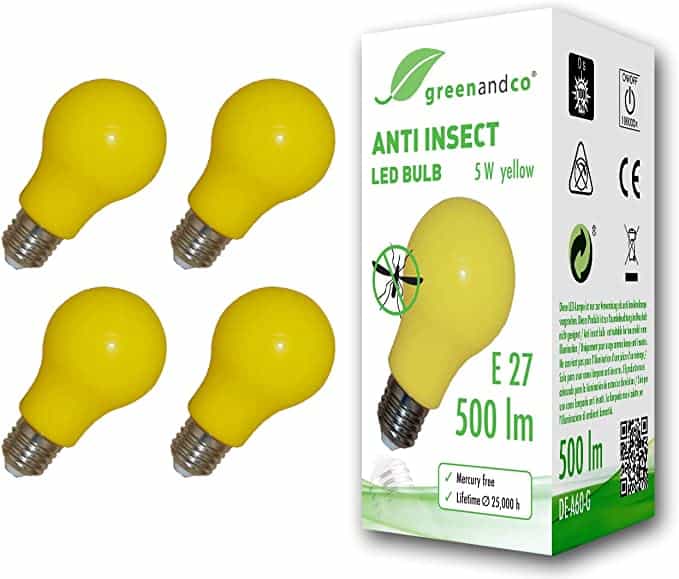 Greenandco lampadina anti insetti E27
